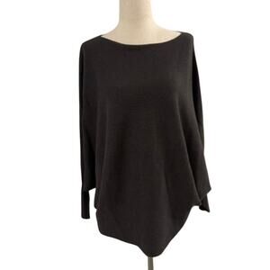Kerisma Gray/Black Oversized Dolman Rib Stretch Relaxed Fit Women's Sweater S/M